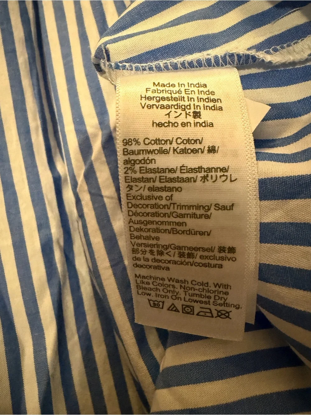 J. Crew Blue White Stripe Smocked Waist Midi Cotton Blend Sundress Classic Small